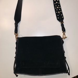 Black velvet Stuart Weitzman bag